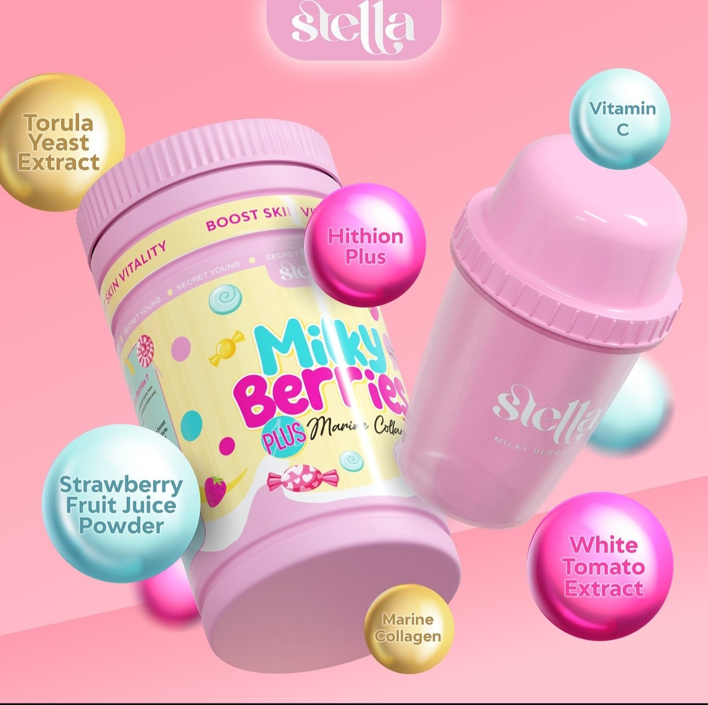 Stella Milky Berries Plus Marine Collagen supplement - Image 2